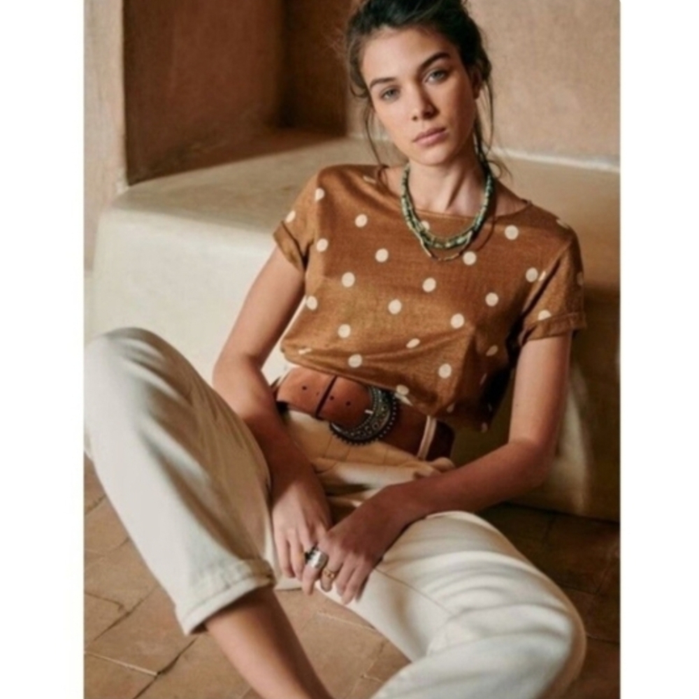 Seźane Brown Polka Dot Women's Top